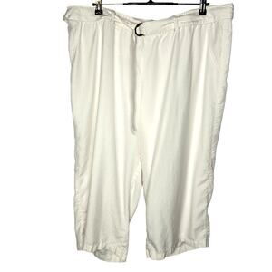 Soft Surroundings Crop White Wide Leg Soft Relaxed Pants Plus Size Women's 2X